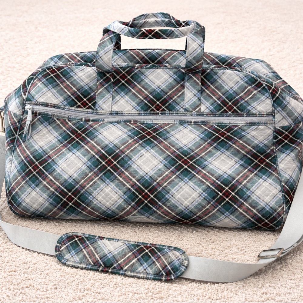 Vera Bradley Stylish Plaid Travel Duffle Bag